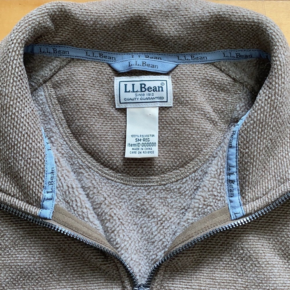 2/$30 L.L. Bean Oatmeal PolarTec 1/4 Zip Fleece Sweatshirt - Picture 2 of 4